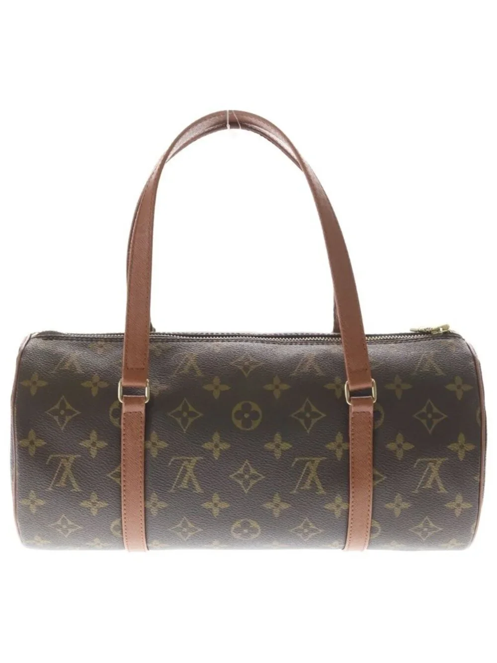 Louis Vuitton Monogram Papillon 30 Handbag Brown Leather Gold